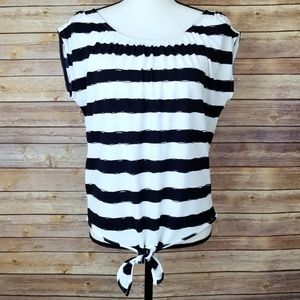 Ann Taylor Short Sleeve Striped TopSmall